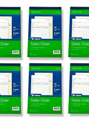 6 Pack Adams DC5805 Sales Order Books 2-Part Carbonless Duplicate 300 Sets Pro
